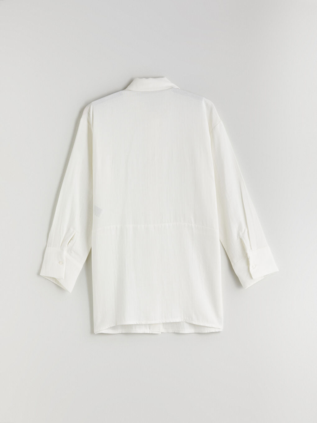 LCW Modest Ekru Oversize Müslin Kadın Gömlek Tunik - 6