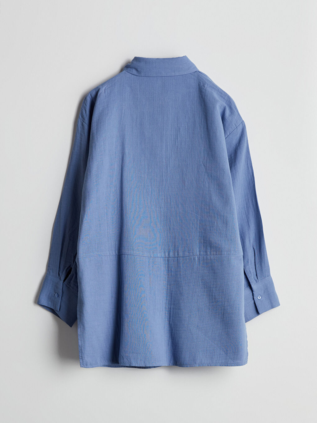 Mavi Oversize Müslin Kadın Gömlek Tunik-5