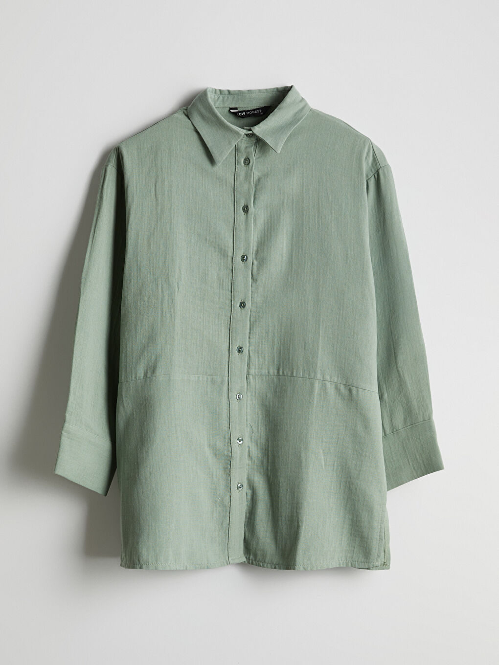 Yeşil Oversize Müslin Kadın Gömlek Tunik-4