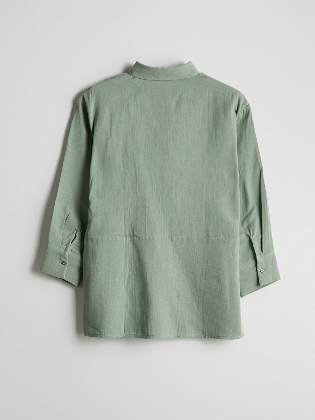 Yeşil Oversize Müslin Kadın Gömlek Tunik-5