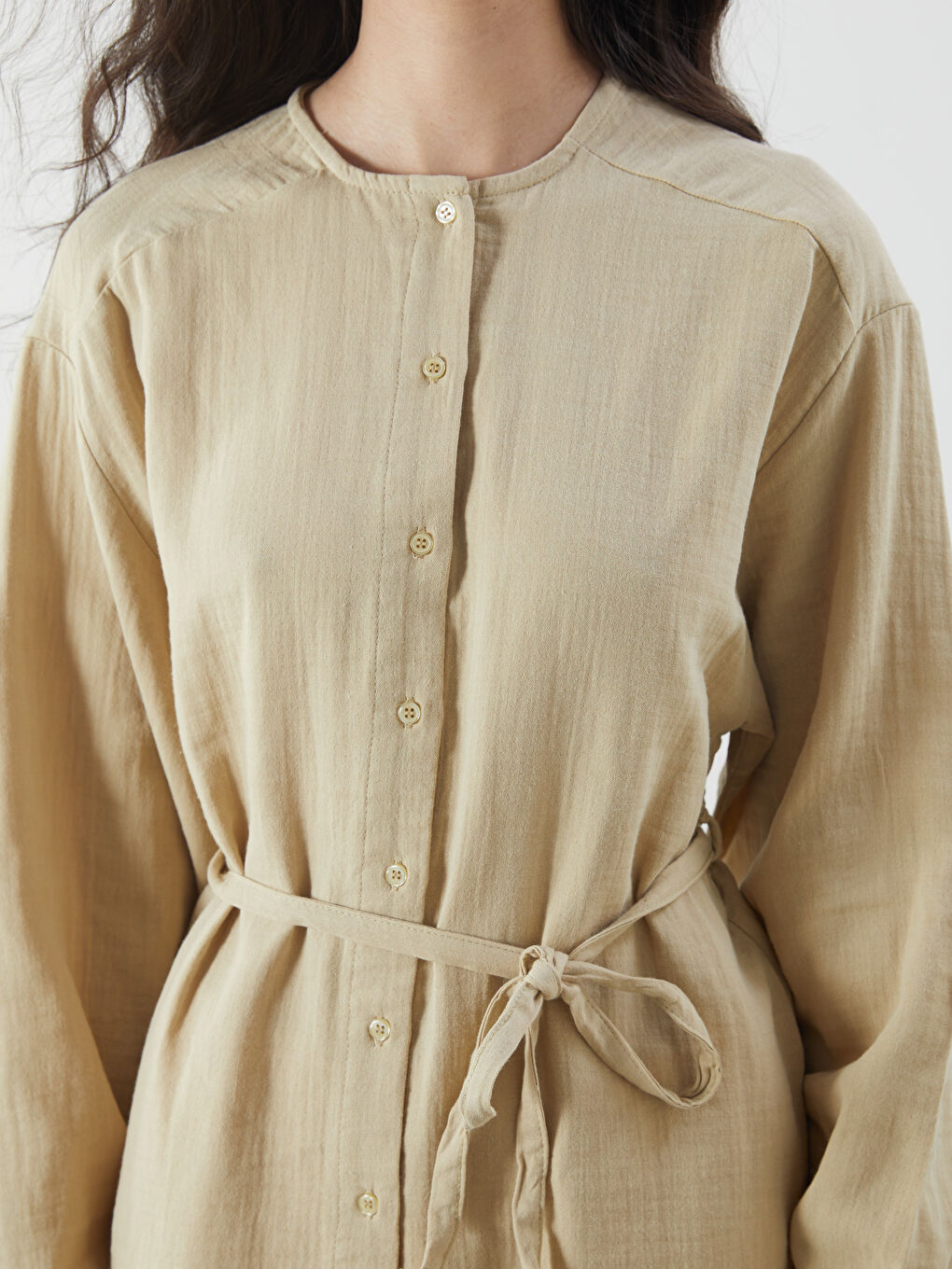 Yeşil Bisiklet Yaka Kadın Gömlek Tunik-2