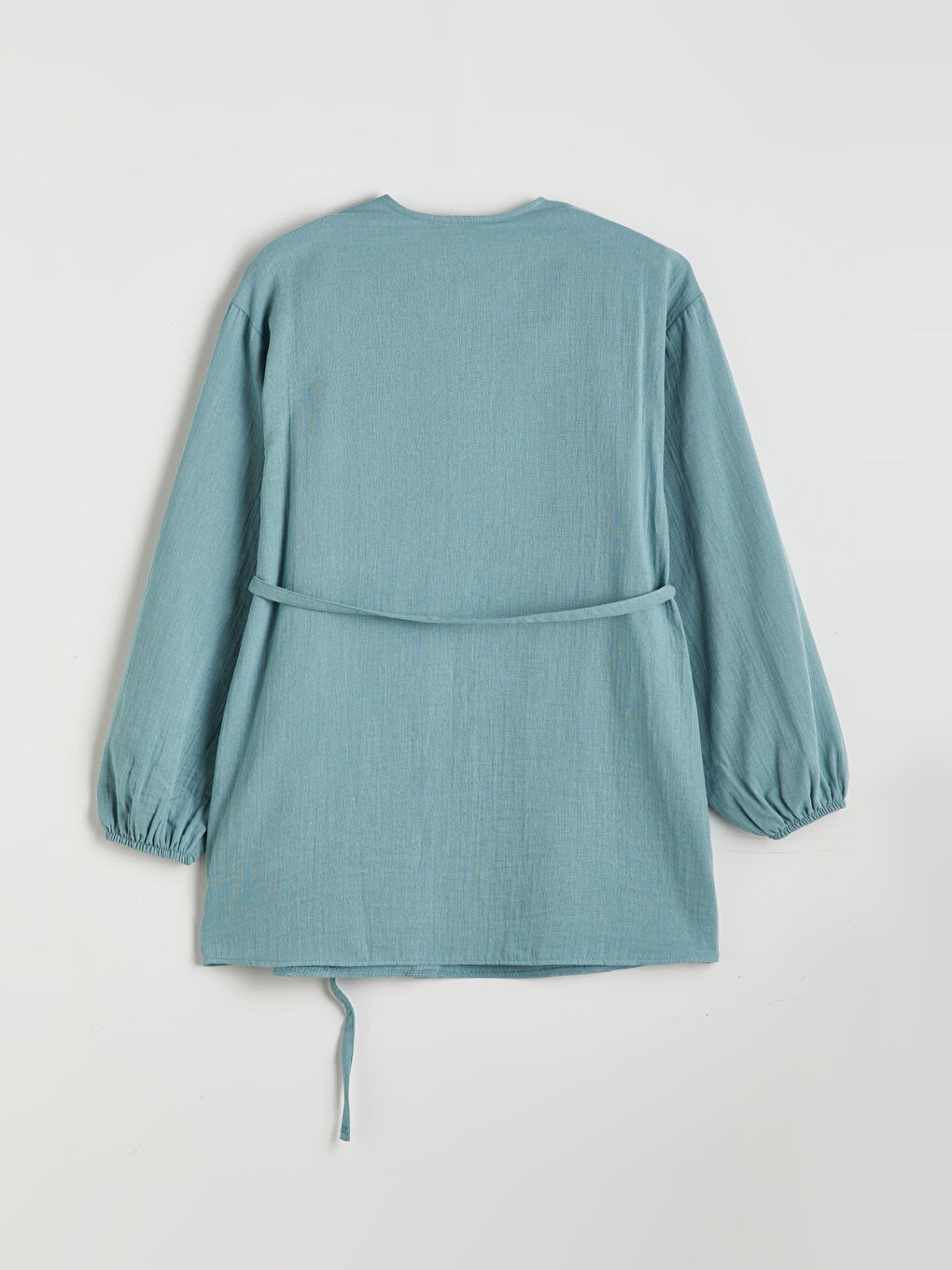 Yeşil Bisiklet Yaka Kadın Gömlek Tunik-5