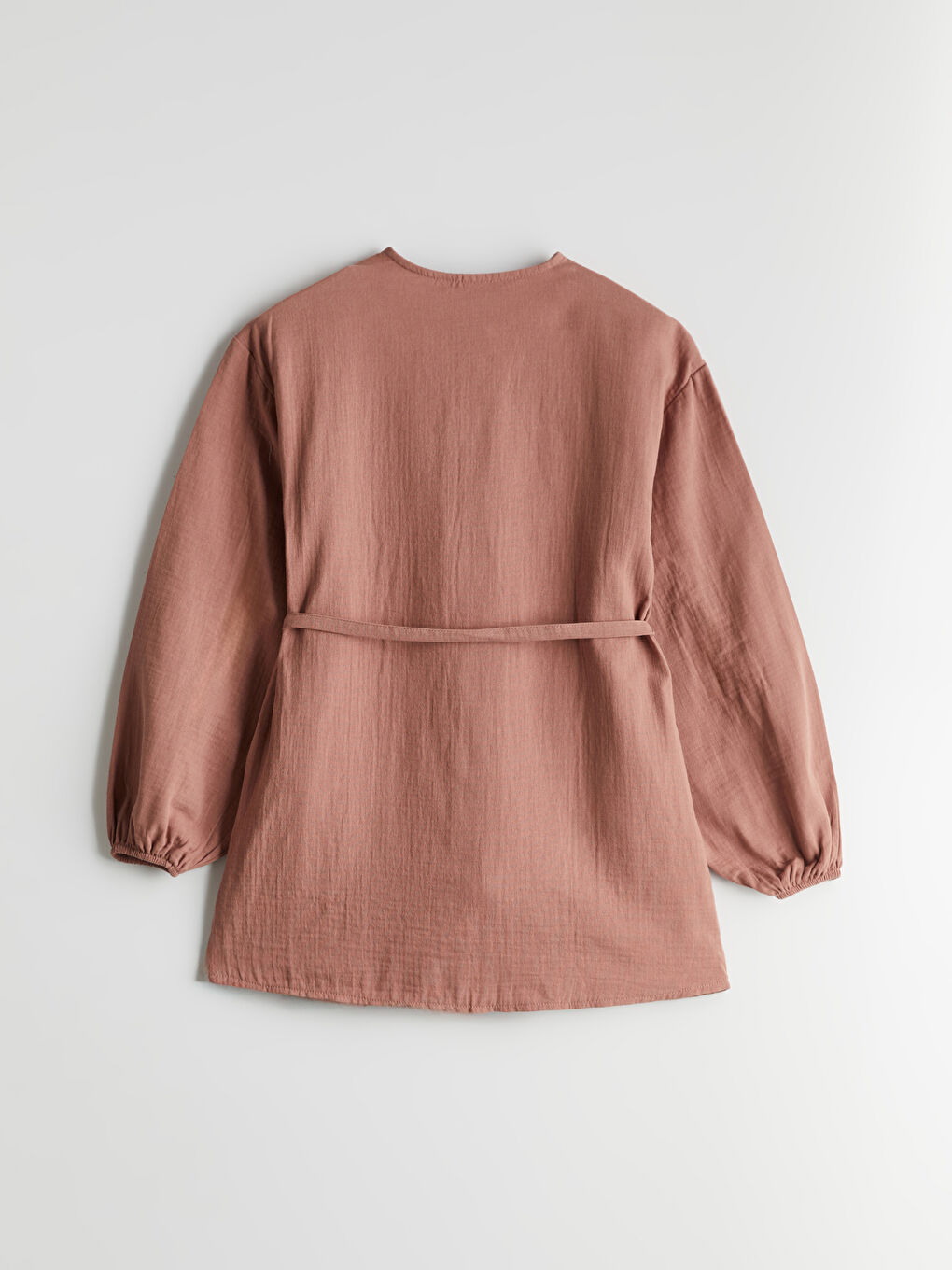 Pembe Bisiklet Yaka Kadın Gömlek Tunik-5