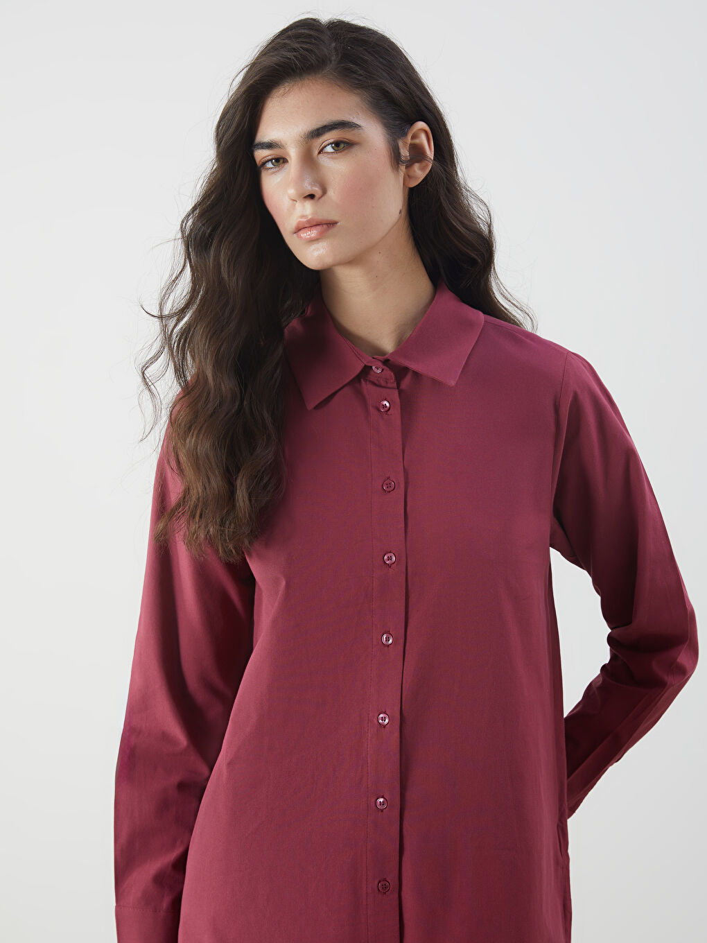 Kırmızı Regular Fit Kadın Gömlek Tunik