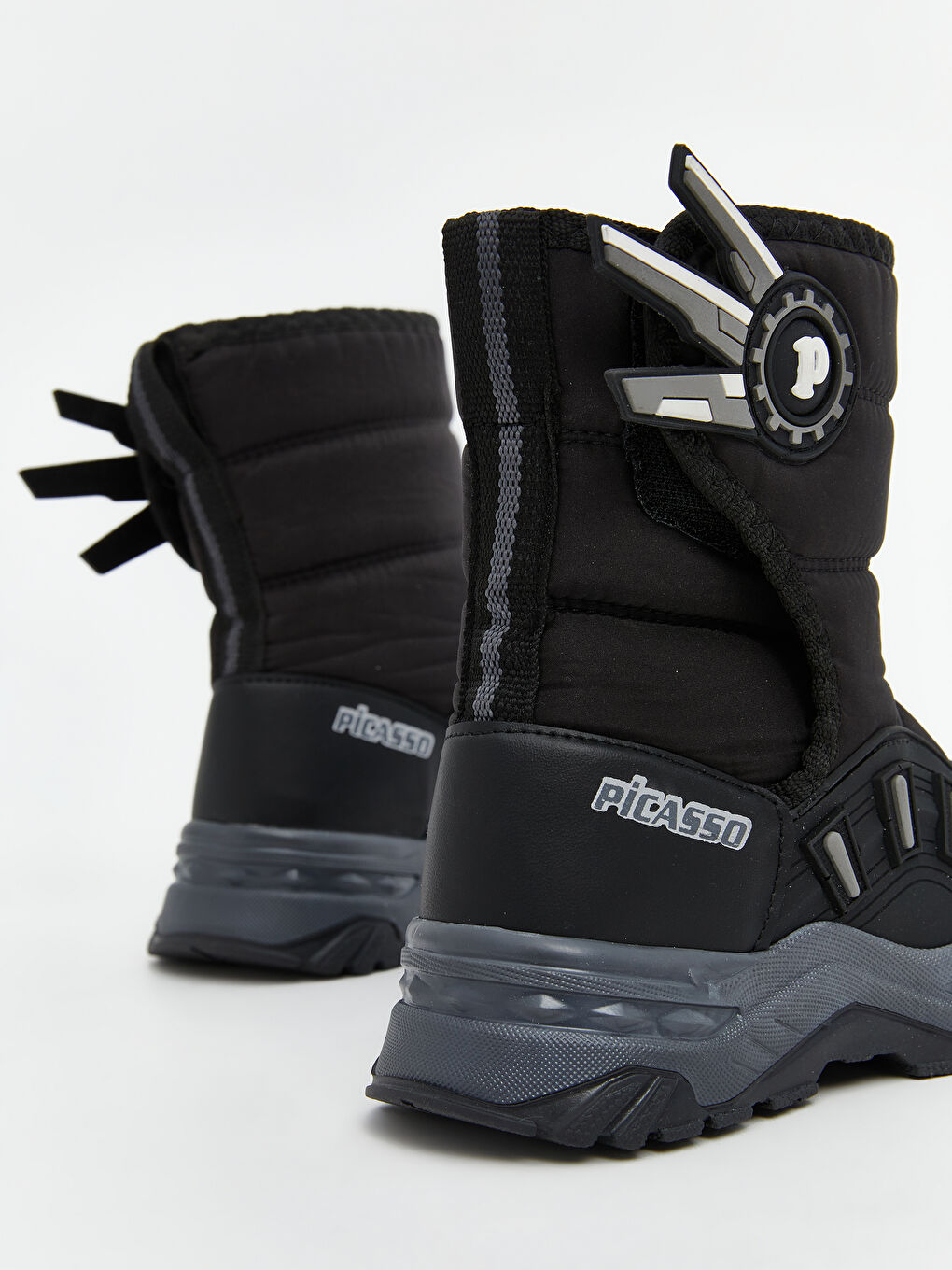 Siyah Cırt Cırtlı Erkek Çocuk Kar Botu-4