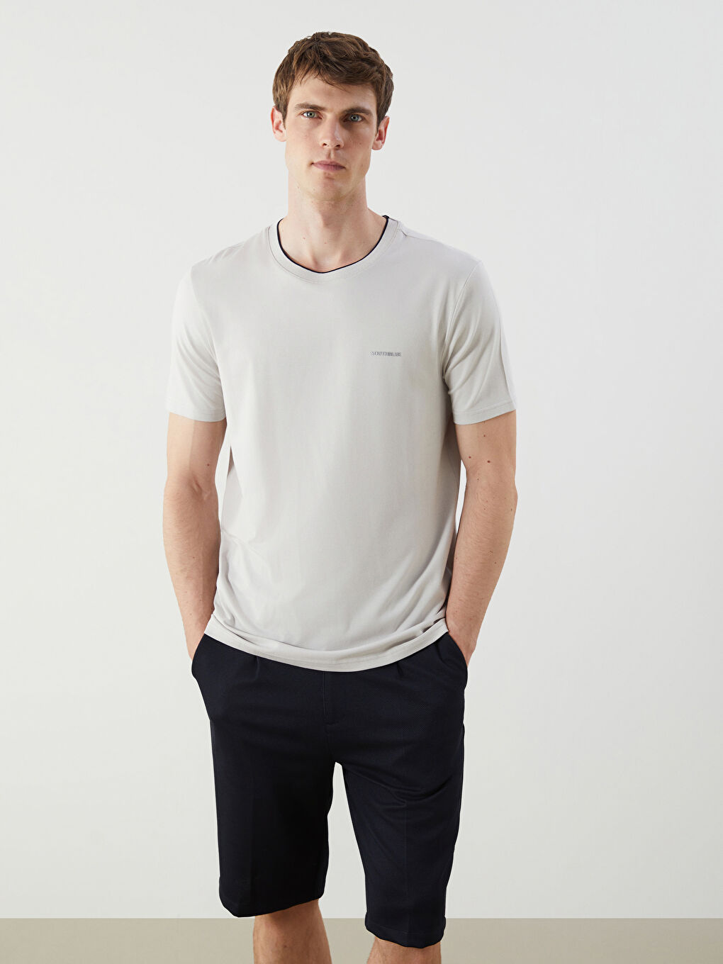 Crew Neck Printed Jersey Men's T-Shirt -S5MQ08Z8-J0B