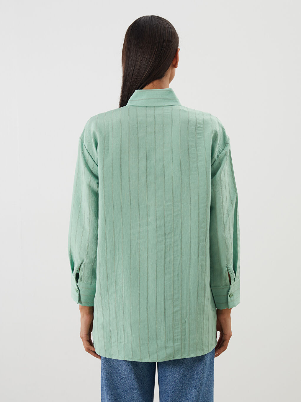 Tunique Chemise Texturée Pour Femmes Surdimensionnée-3