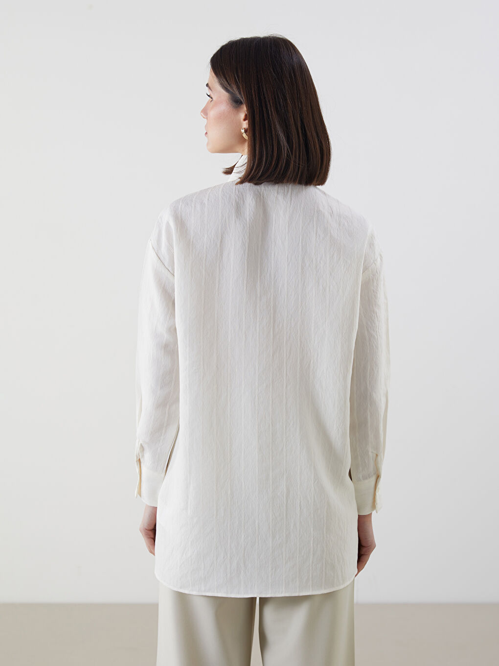Textured Oversize Women's Shirt Tunic -S5MQ26Z8-EEW