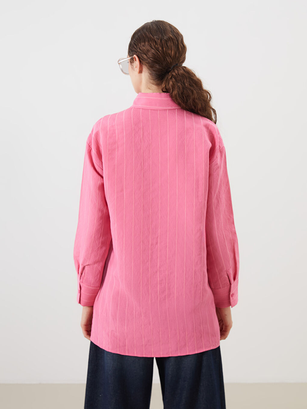 Textured Oversize Women's Shirt Tunic -S5MQ26Z8-GC1