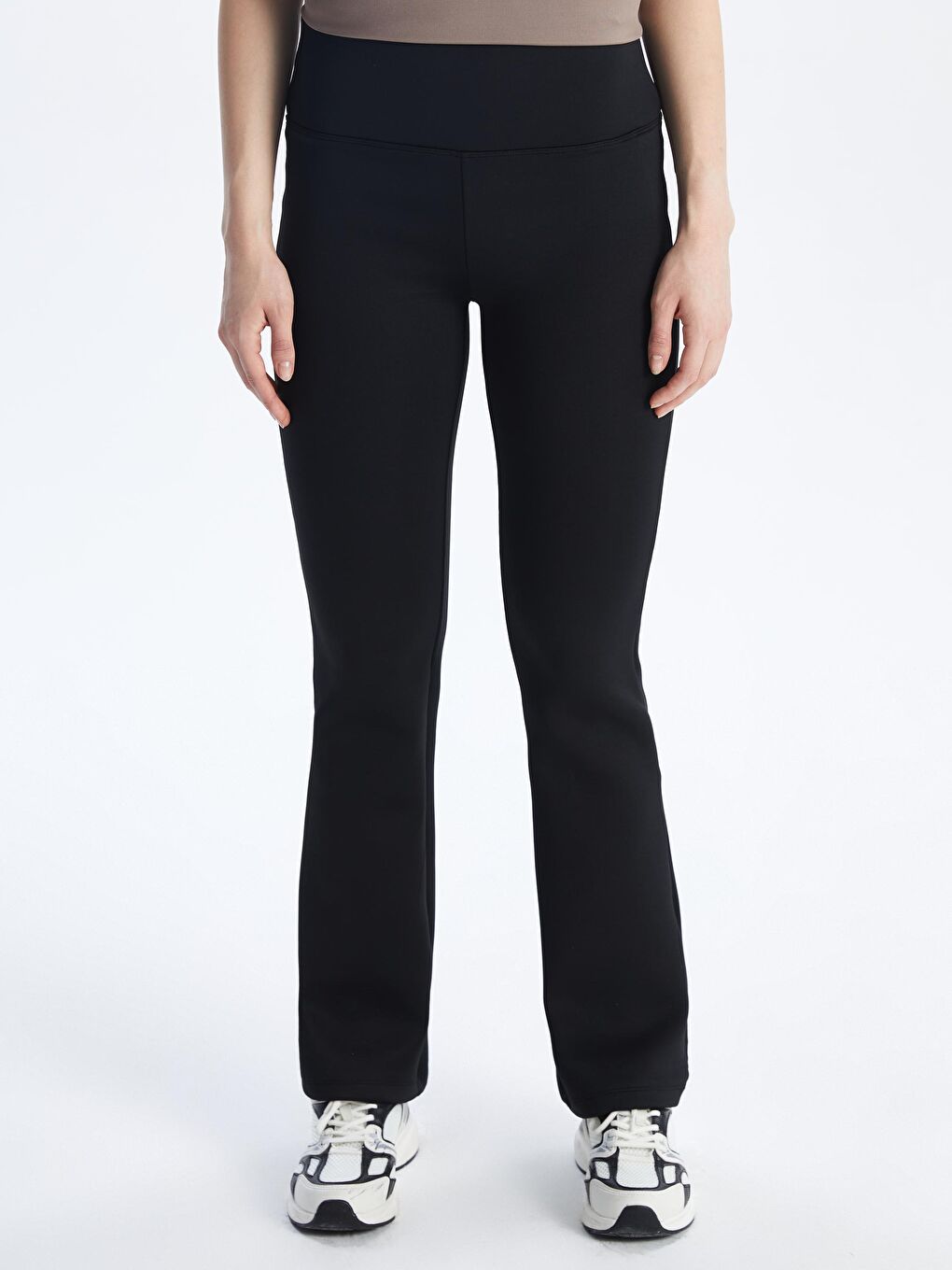 Siyah Beli Lastikli Kadın Spor Tayt-1