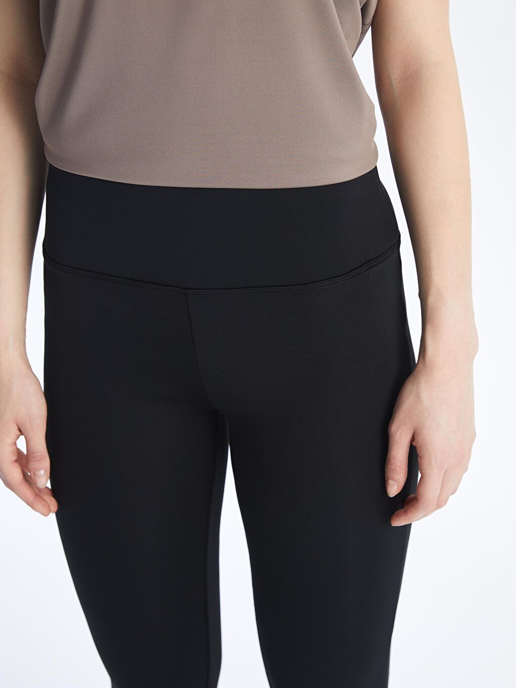 Siyah Beli Lastikli Kadın Spor Tayt-2