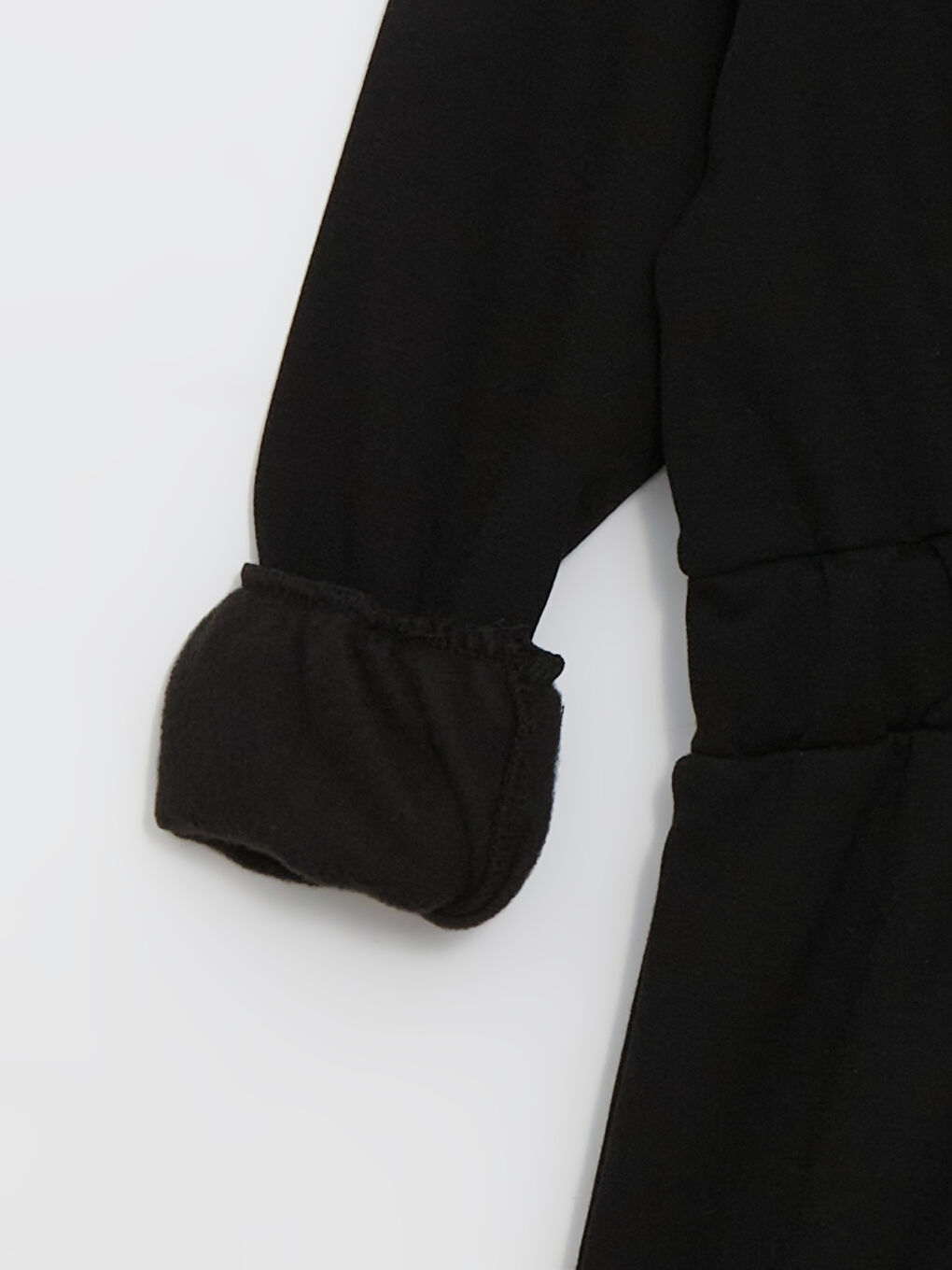 Siyah Bisiklet Yaka Kız Çocuk Elbise-1