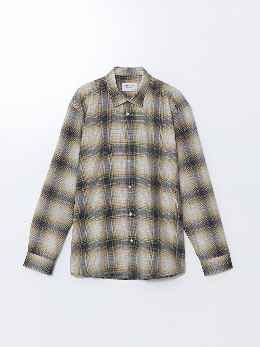 Sarı Regular Fit Uzun Kollu Ekose Erkek Oduncu Gömlek-4