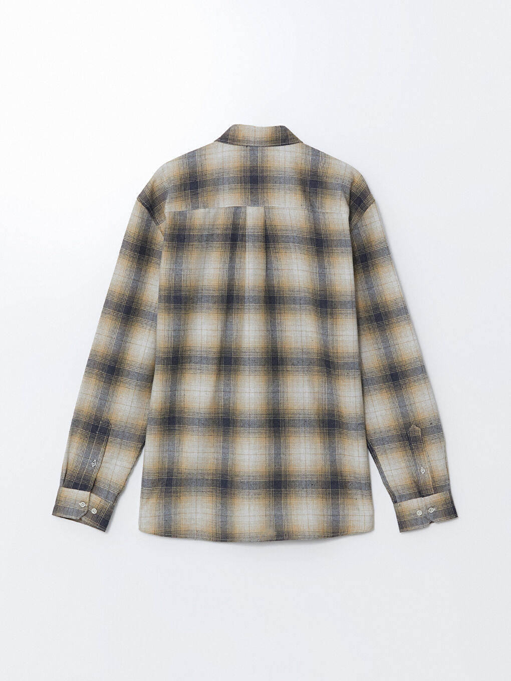 Sarı Regular Fit Uzun Kollu Ekose Erkek Oduncu Gömlek-5