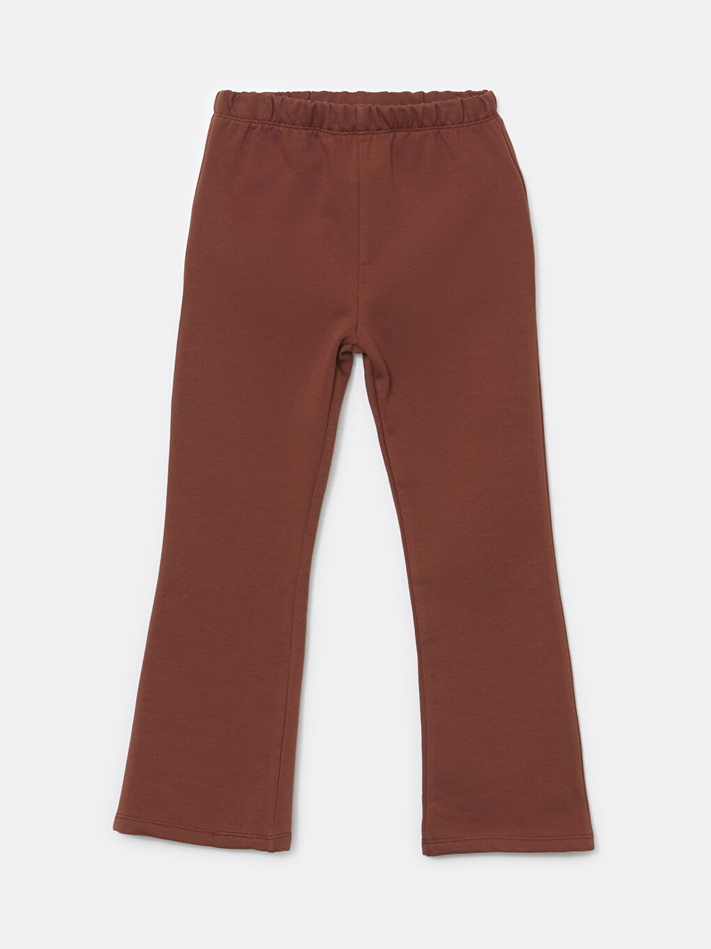 Kahverengi Beli Lastikli Kız Çocuk İspanyol Paça Tayt