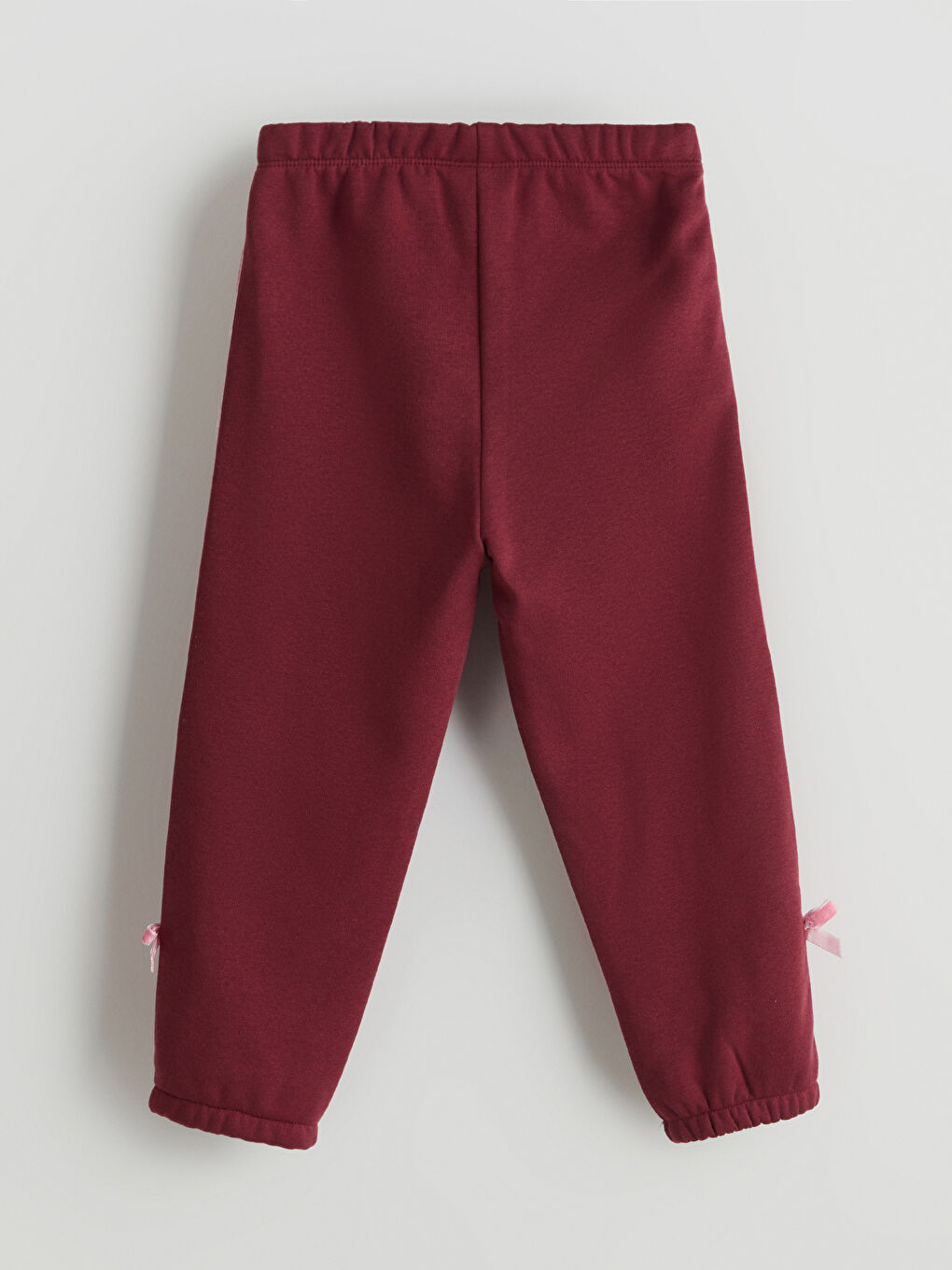 Bordo Fiyonk Detaylı Kız Çocuk Jogger Eşofman Altı-1