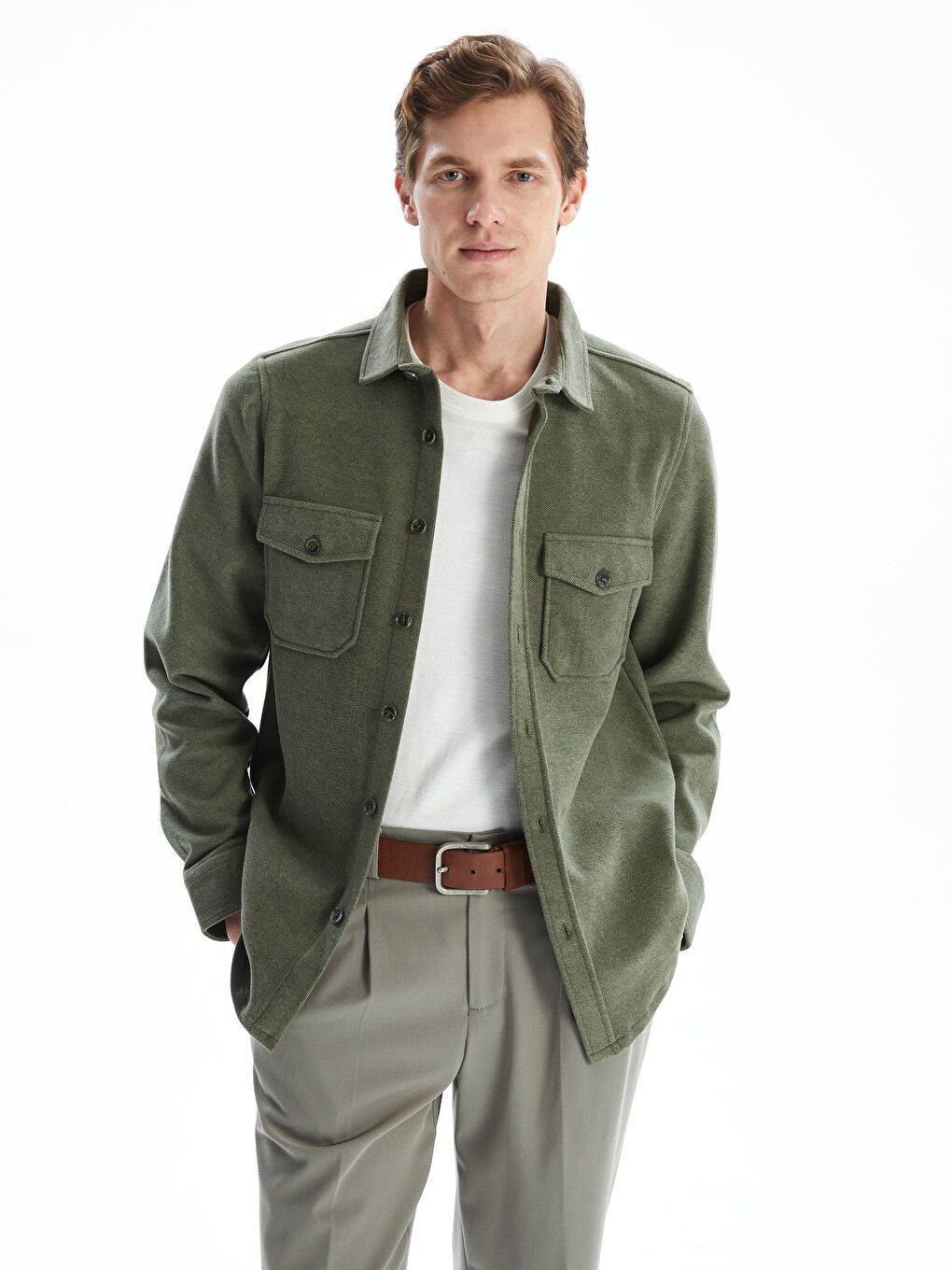 Slim Fit Long Sleeve Men's Shirt -S5MQ83Z8-CWH
