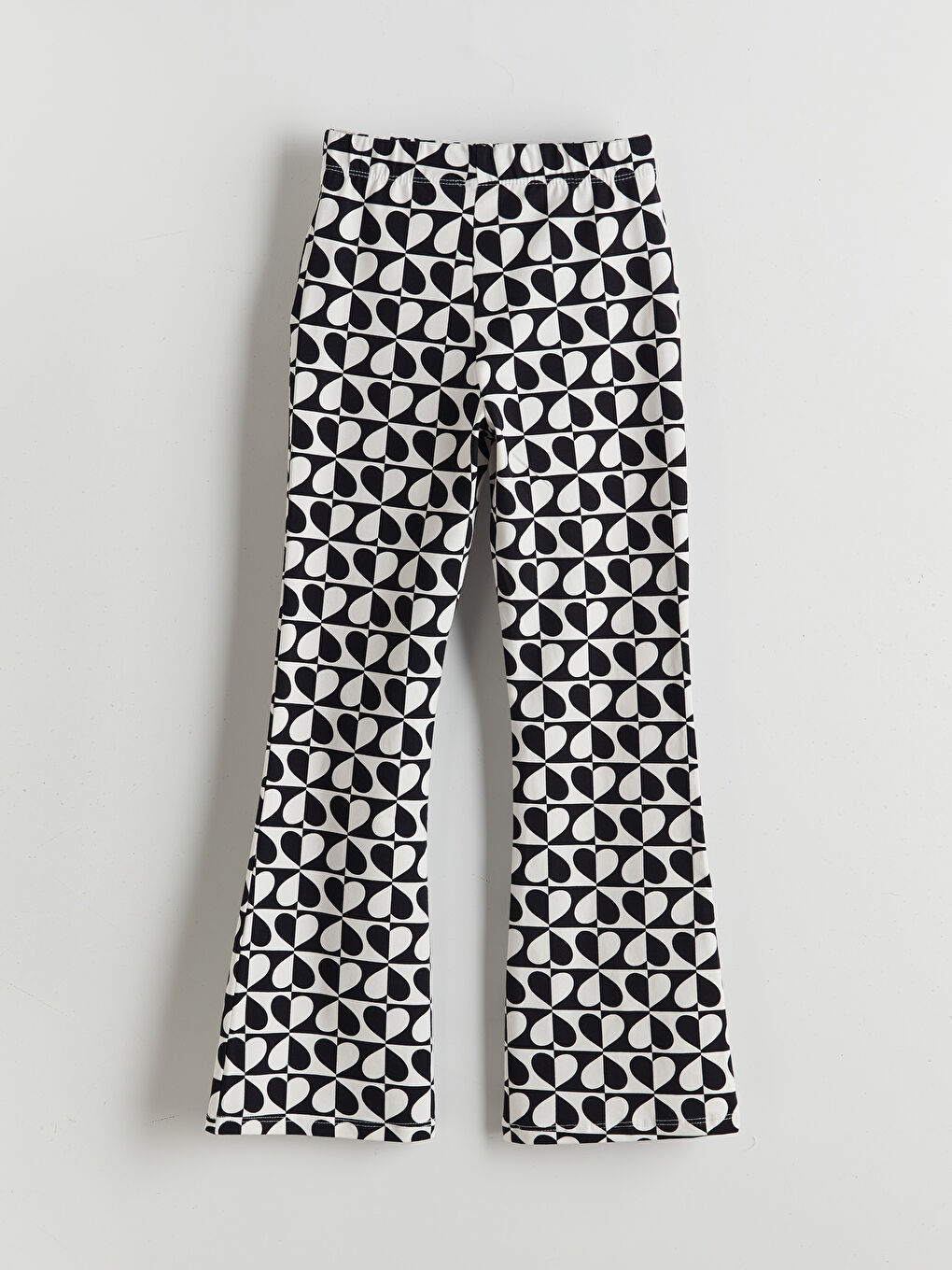 Siyah Beli Lastikli İspanyol Paça Kız Çocuk Tayt