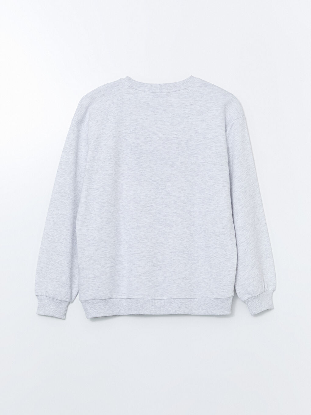 Gri Bisiklet Yaka Snoopy Baskılı Oversize Kadın Sweatshirt-5