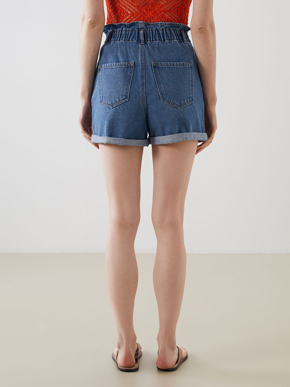 LCW Jeans Elasticated Waist Women's Denim Shorts -S5MR20Z8-507