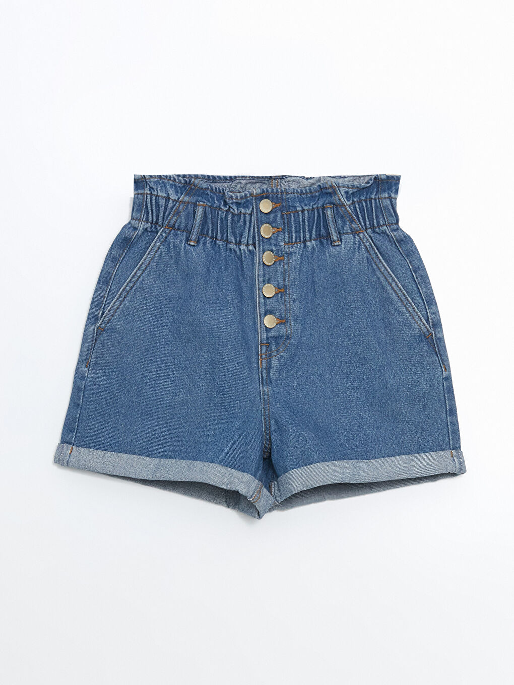 LCW Jeans Elasticated Waist Women's Denim Shorts -S5MR20Z8-507