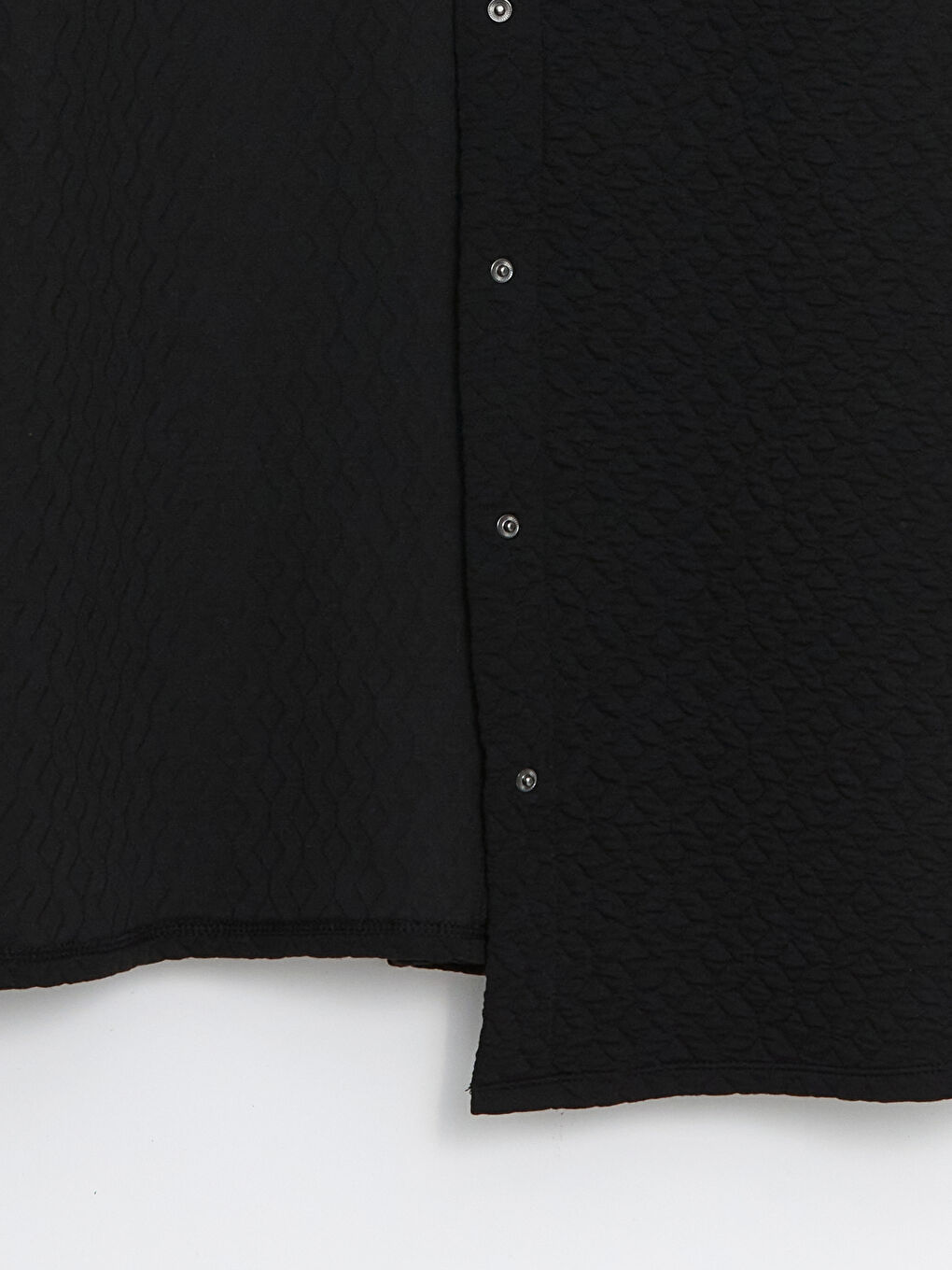 Siyah Gömlek Yaka Kadın Ferace-5