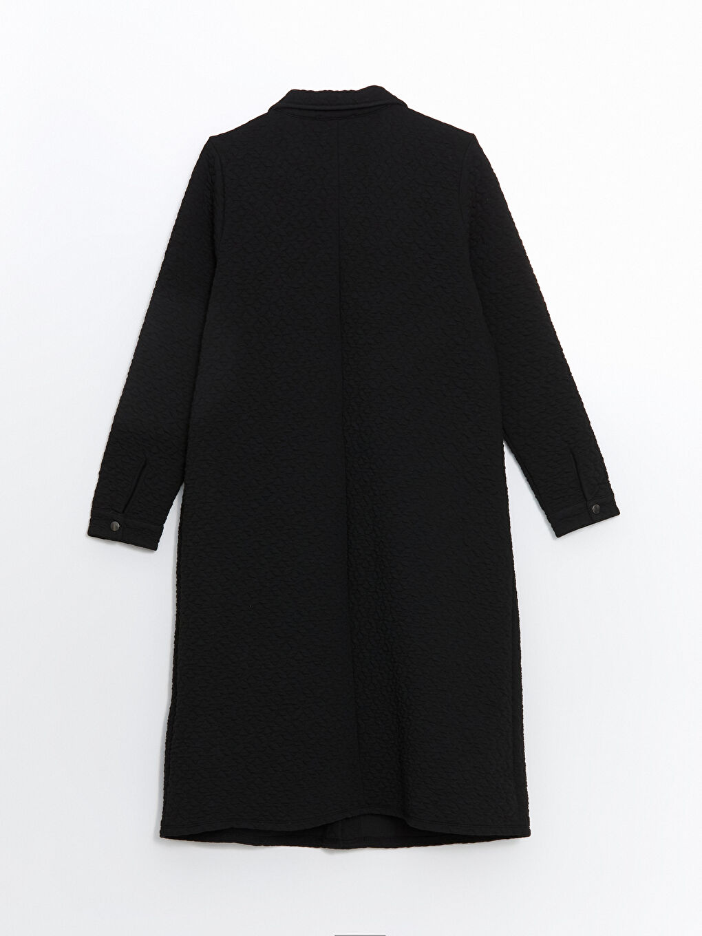 Siyah Gömlek Yaka Kadın Ferace-6