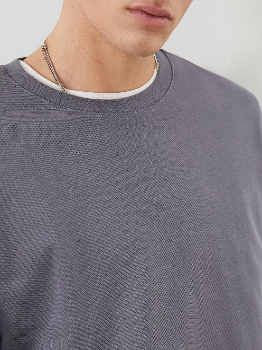 Crew Neck Long Sleeve Men's T-shirt -S5MR34Z8-VYK