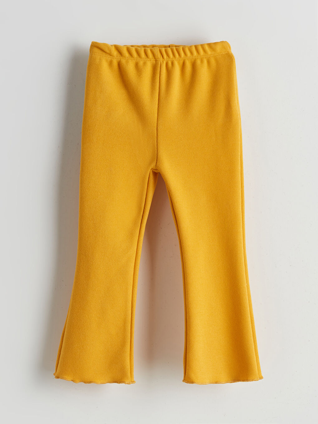 Sarı Beli Lastikli İspanyol Paça Kız Bebek Tayt