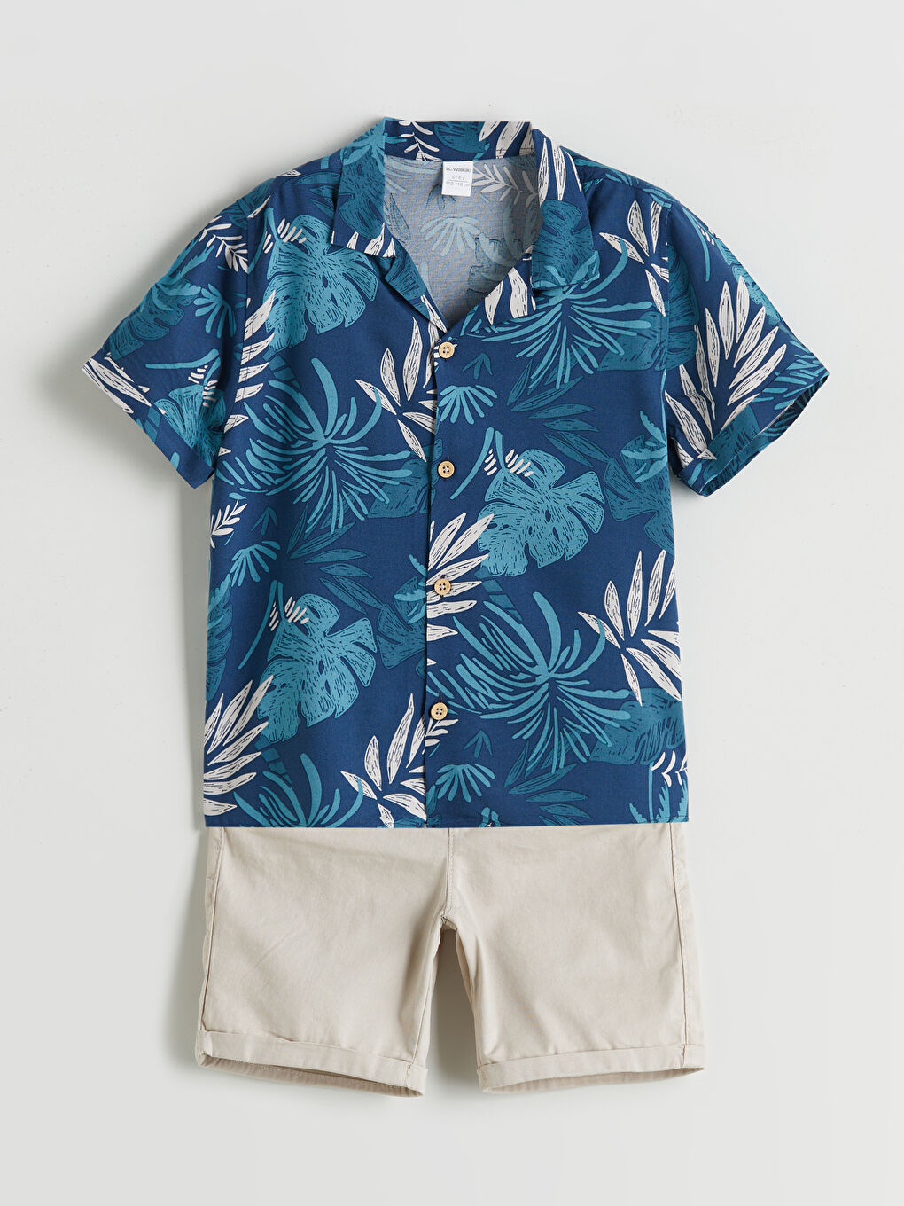 İndigo Resort Yaka Erkek Bebek Gömlek ve Şort 2'li