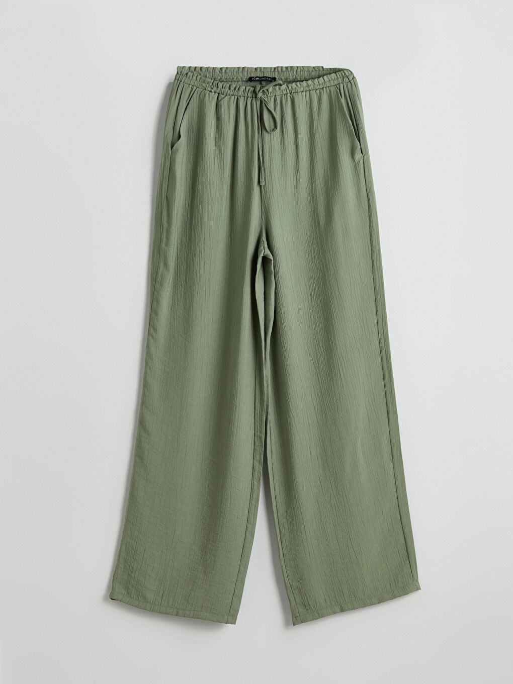 Elastic Waist Textured Women's Trousers -S5MR53Z8-FLL