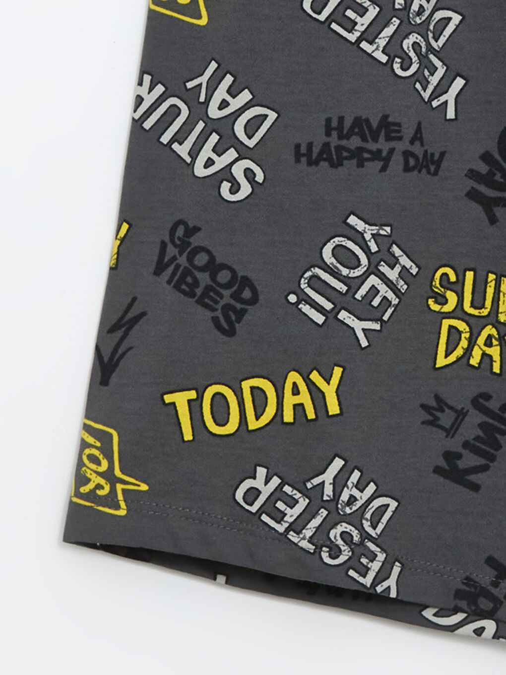 Gri Beli Lastikli Erkek Çocuk Pijama Şort-1