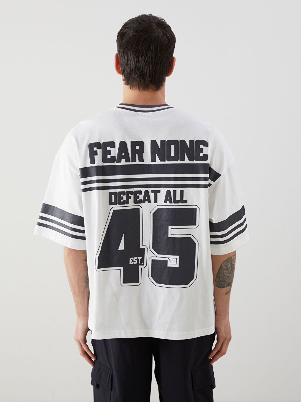 V Neck Short Sleeve Printed Combed Cotton Men's T-Shirt -S5MR70Z8-R9J