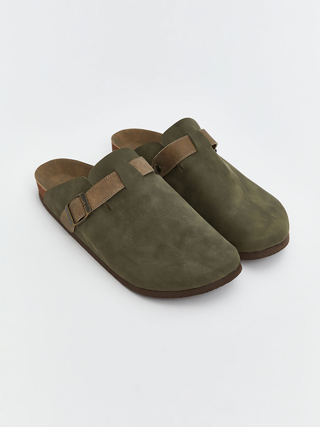 Haki Süet Görünümlü Erkek Ev Terliği