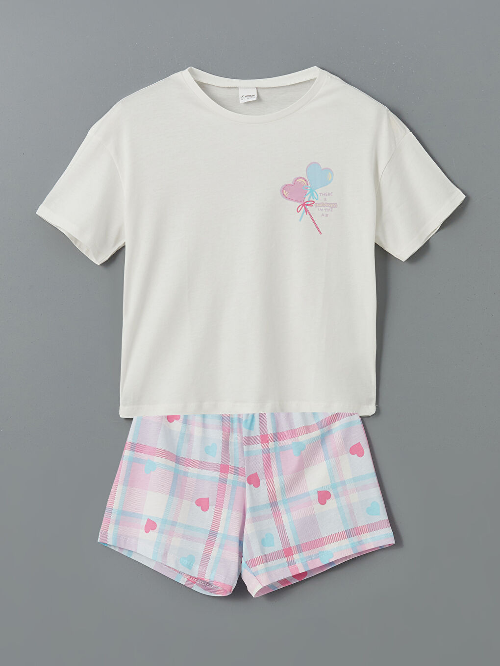 Crew Neck Girl's Shorts Pajama Set -S5MR86Z4-EEW
