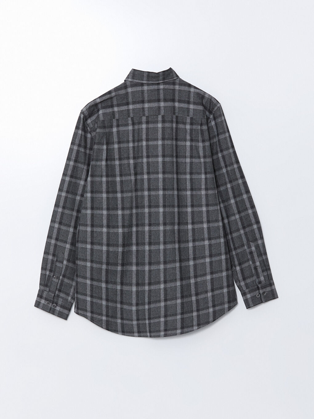 Lacivert Regular Fit Uzun Kollu Ekose Erkek Gömlek-5