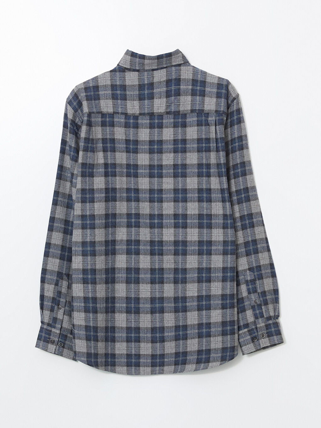 Antrasit Regular Fit Uzun Kollu Ekose Erkek Gömlek-5