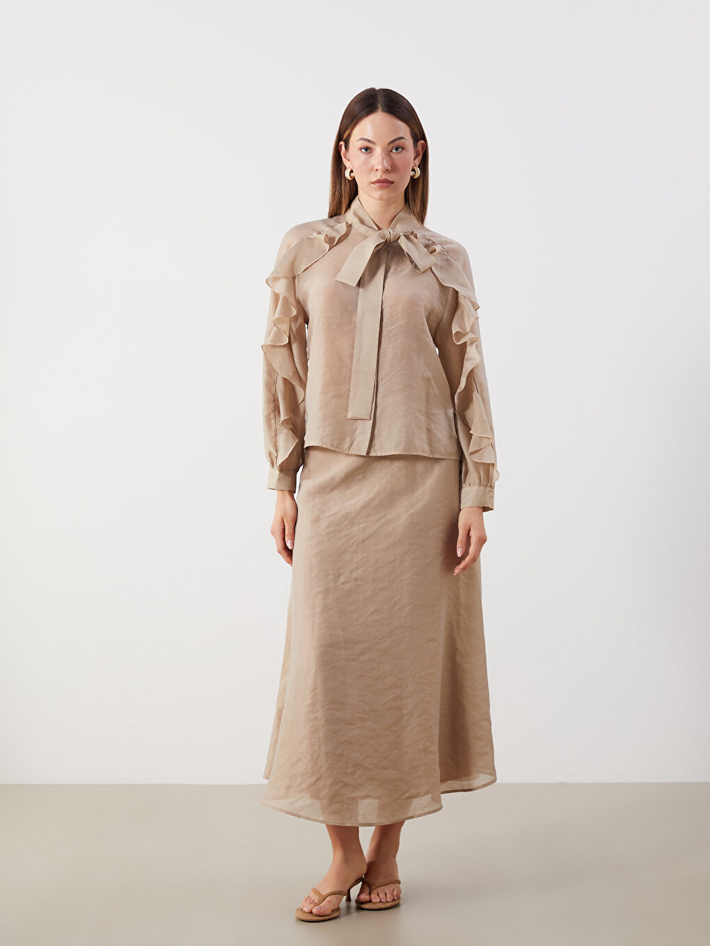 LCW Modest Woman BEIGE Shirt -S5MS08Z8-CR8