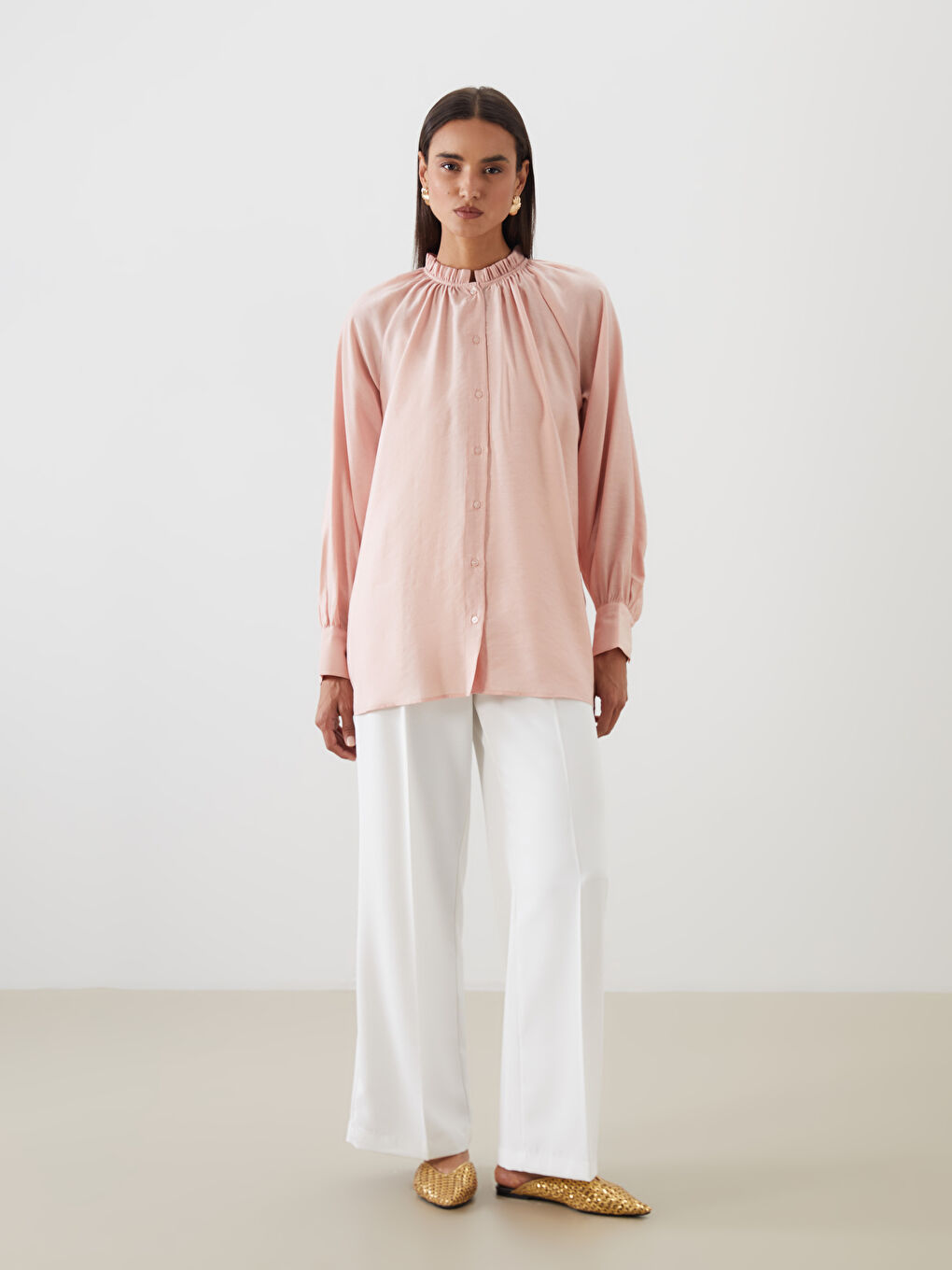 LCW Modest Woman PINK Shirt Tunic -S5MS10Z8-FRP