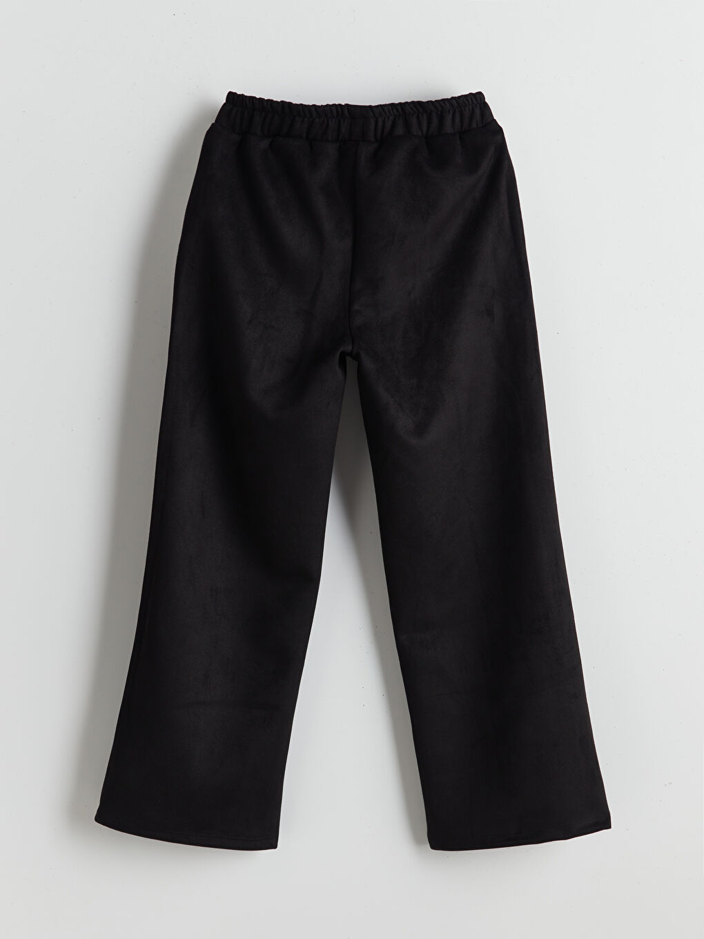 Siyah Beli Lastikli Kız Çocuk Süet Pantolon-1