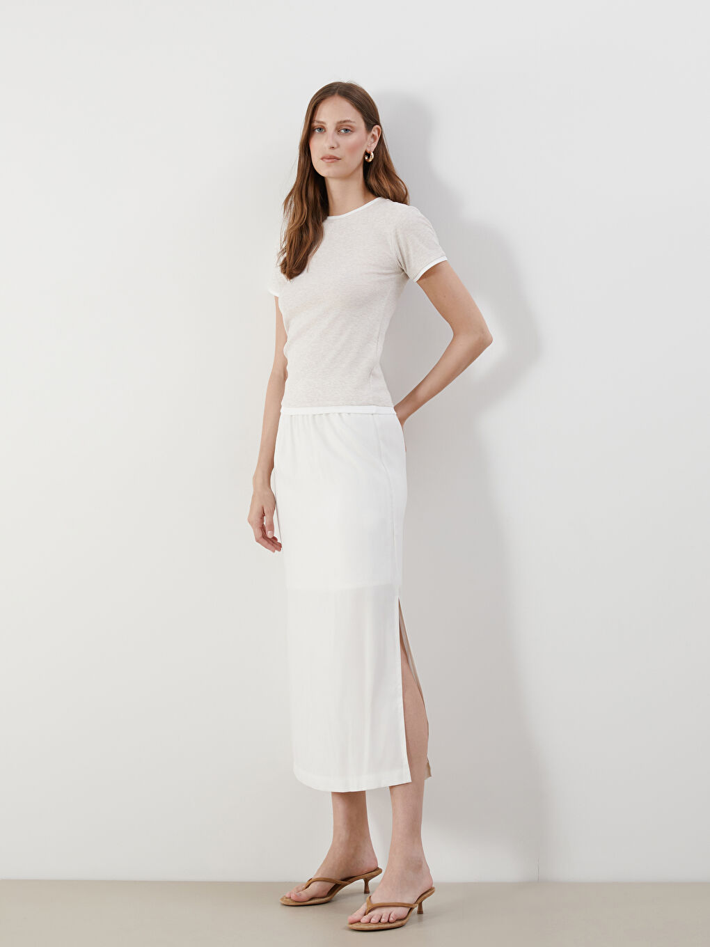 LCW Vision Elasticated Waist A-Line Skirt -S5MS30Z8-R9J