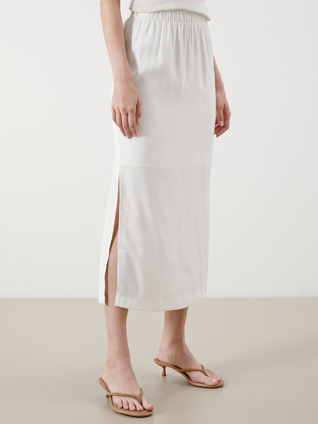 LCW Vision Elasticated Waist A-Line Skirt -S5MS30Z8-R9J