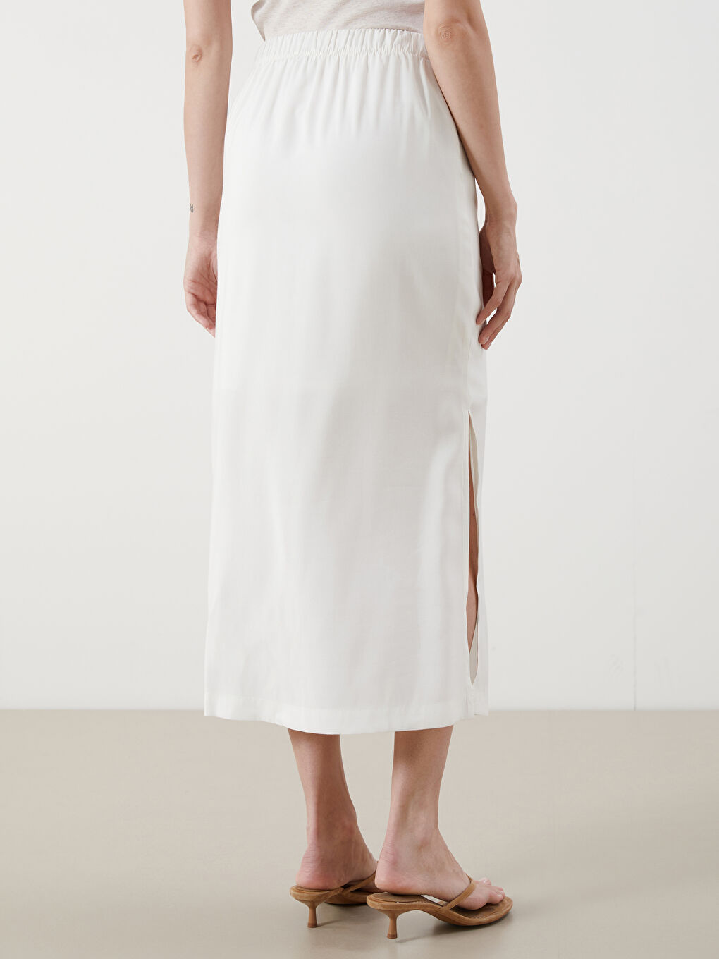 LCW Vision Elasticated Waist A-Line Skirt -S5MS30Z8-R9J
