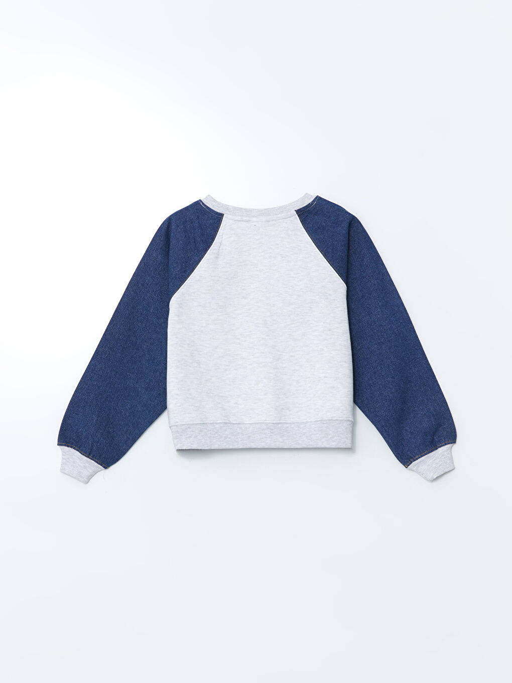 LCW Kids Gri Bisiklet Yaka Kız Çocuk Sweatshirt - 1