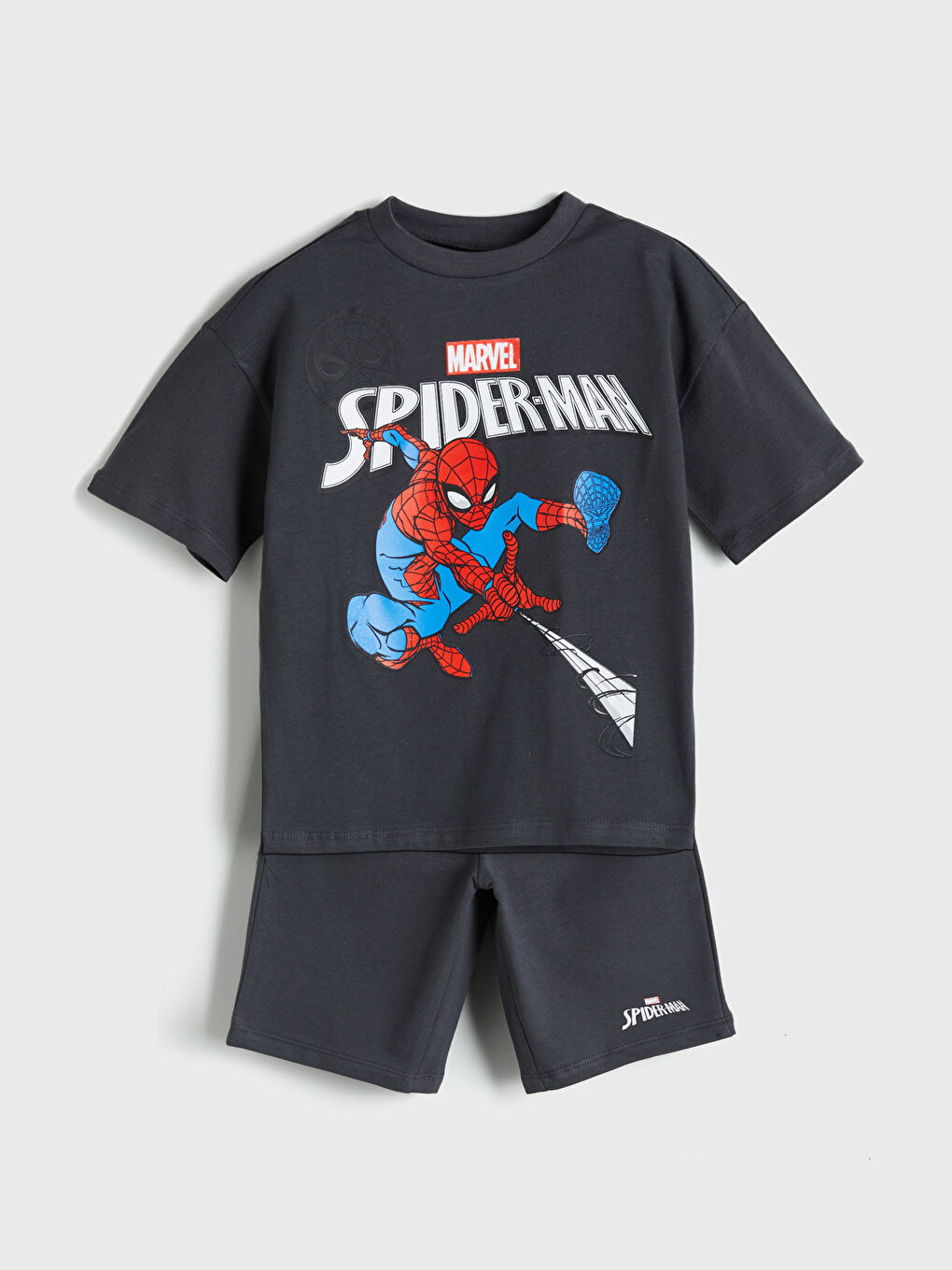 LCW Kids Spider-Man Printed Boys' T-Shirt and Shorts 2 Pack -S5MS40Z1-HEF