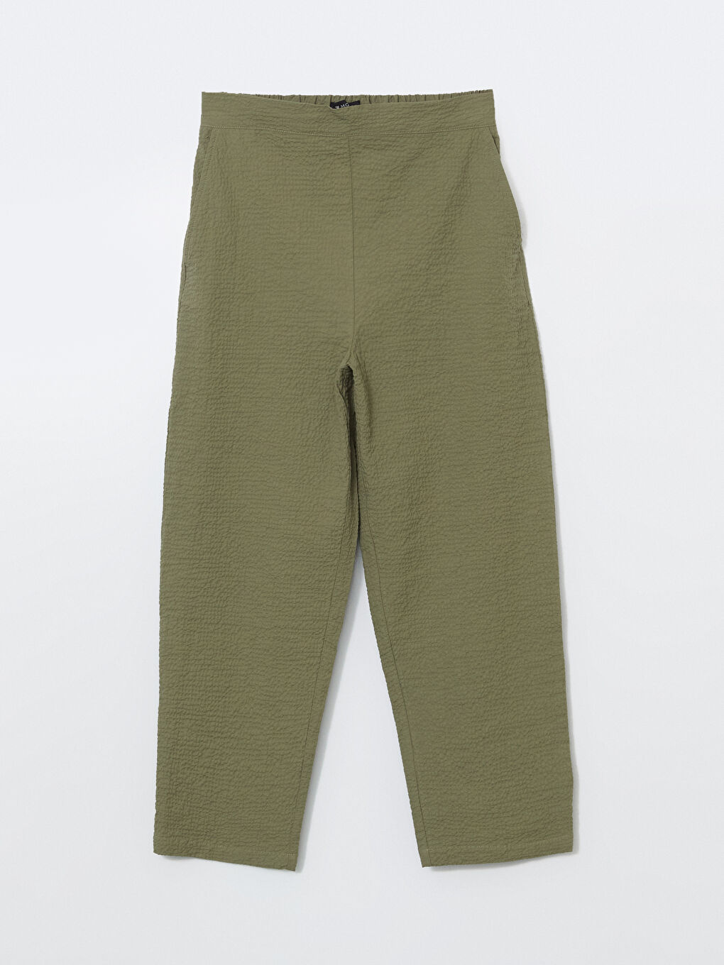 Haki Beli Lastikli Havuç Kesim Kadın Pantolon-4