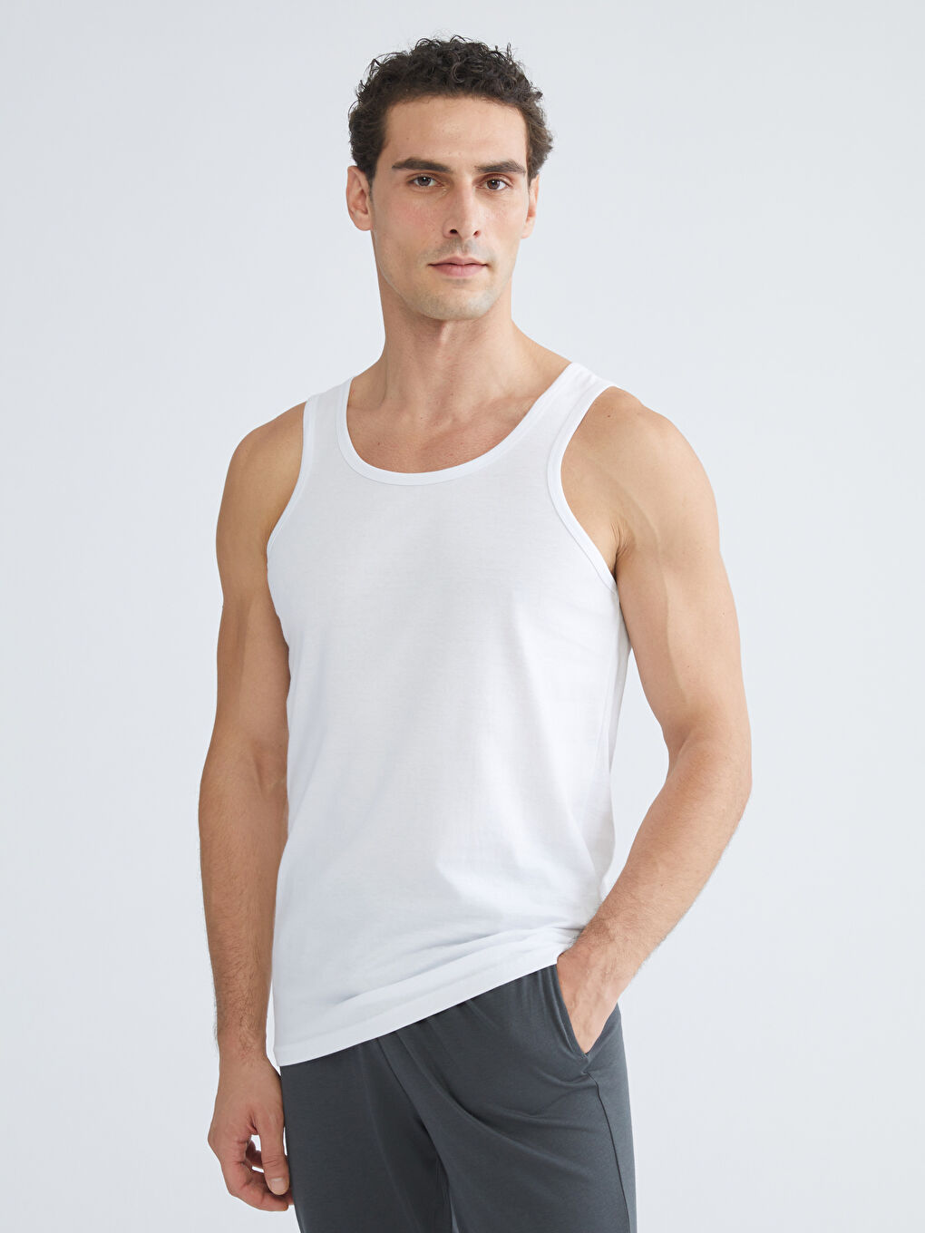 U Neck Jersey Men's Vest 5 Pack-9