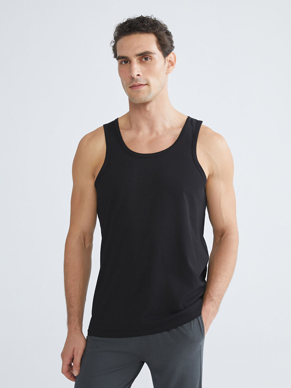 U Neck Jersey Men's Vest 5 Pack-10