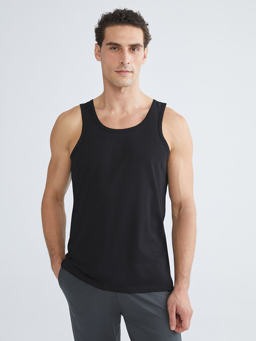 U Neck Jersey Men's Vest 5 Pack-12