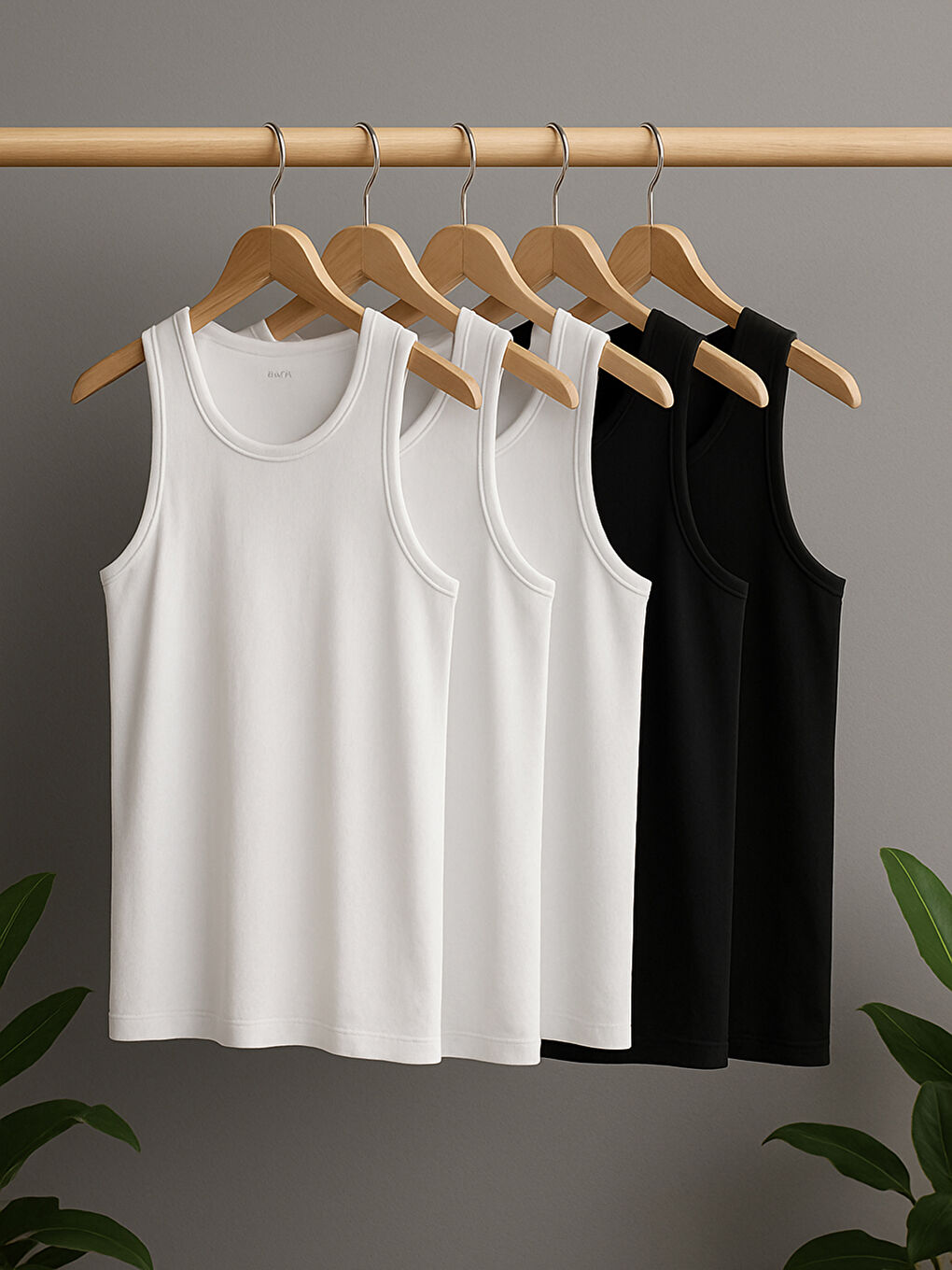 U Neck Jersey Men's Vest 5 Pack-1